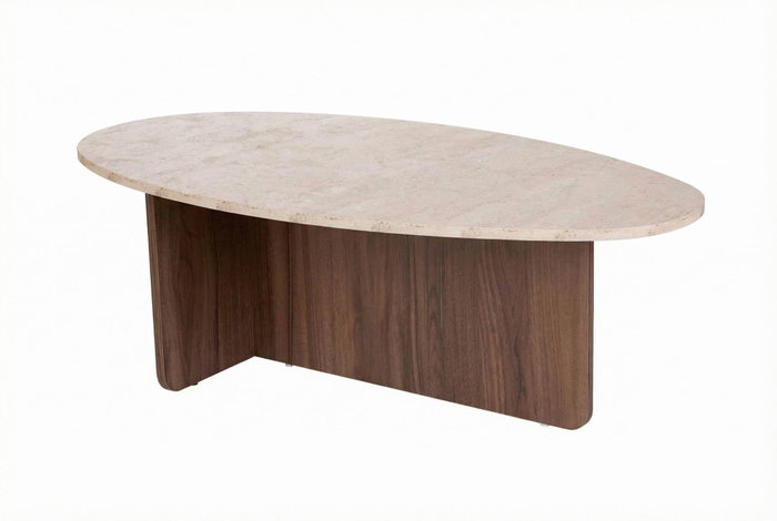 Nordure Mesa de café Orba - Travertino, Venezia Walnut